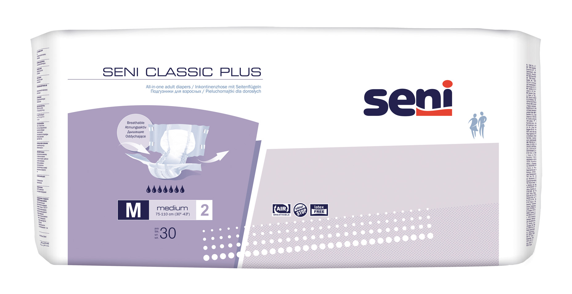 Seni Classic Plus Medium - 30 Windeln bei mittlerer bis schwerer Harn- und Stuhlinkontinenz