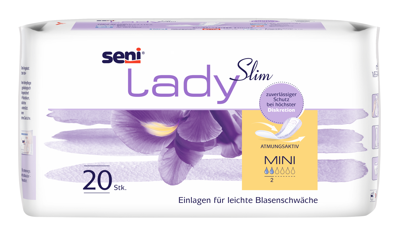 Seni Lady Slim Mini (2 Tropfen) - 20 Einlagen für Frauen mit leichter Blasenschwäche Seni Lady Slim Mini (2 Tropfen) - 20 Einlagen für Frauen mit leichter Blasenschwäche