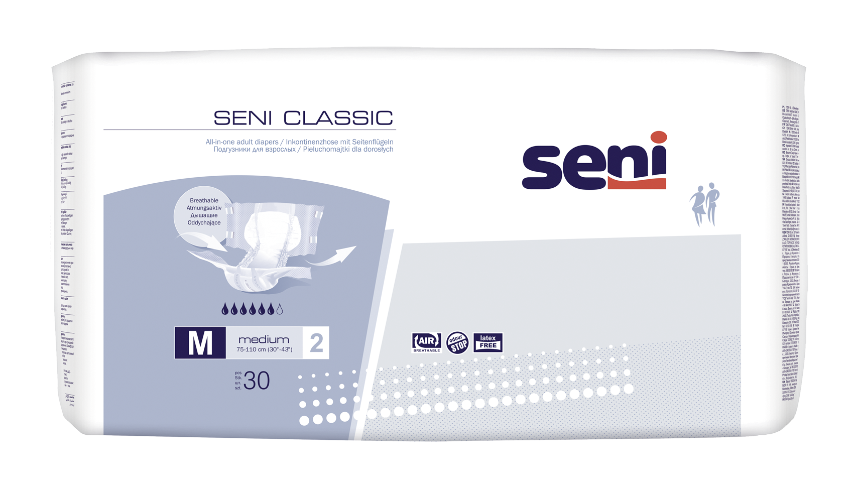 Seni Classic Medium - 30 Windeln bei mittlerer bis schwerer Harn- und Stuhlinkontinenz
