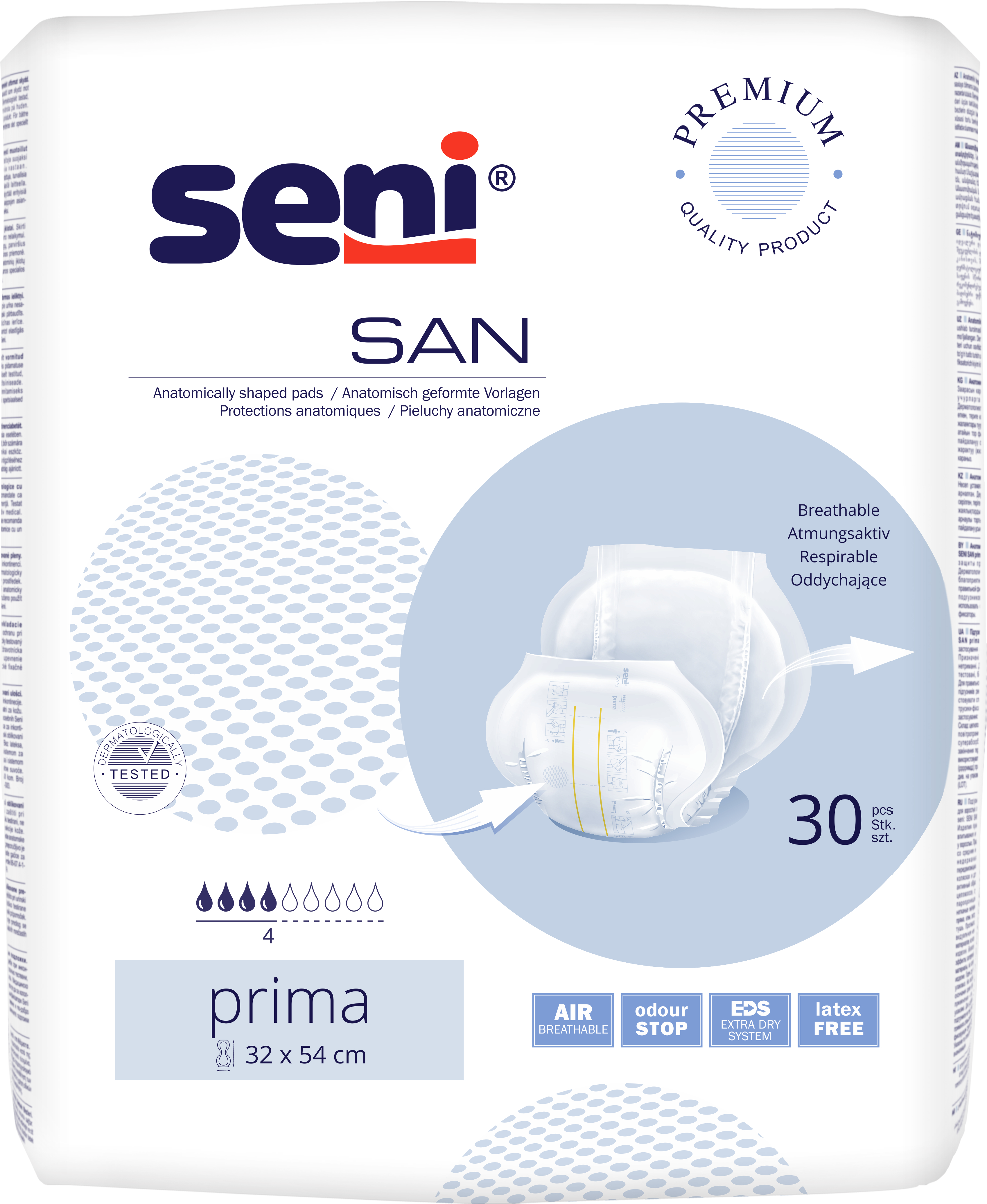 Seni San  Prima - 30 Inkontinenzvorlagen bei mittlerer Blasenschwäche