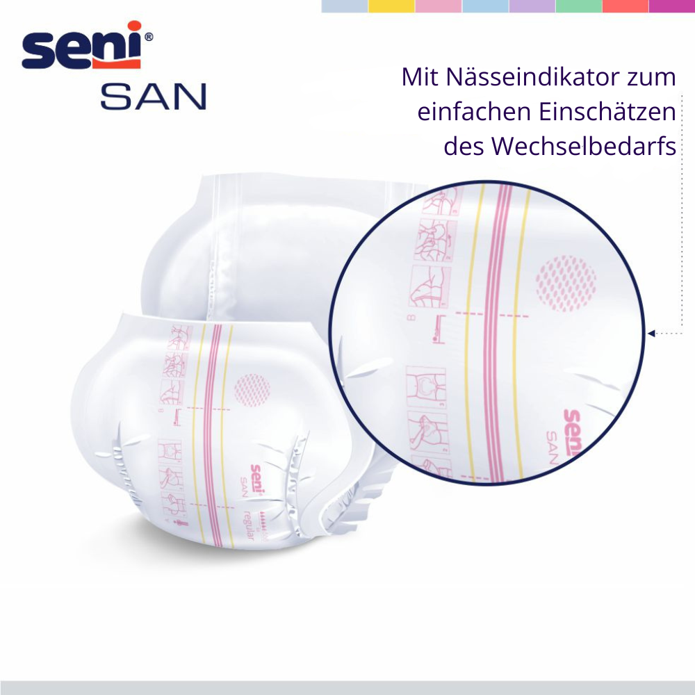 Seni San Regular - 30 Inkontinenzvorlagen für Menschen mit eingeschränkter Mobilität und mittlerer Blasenschwäche