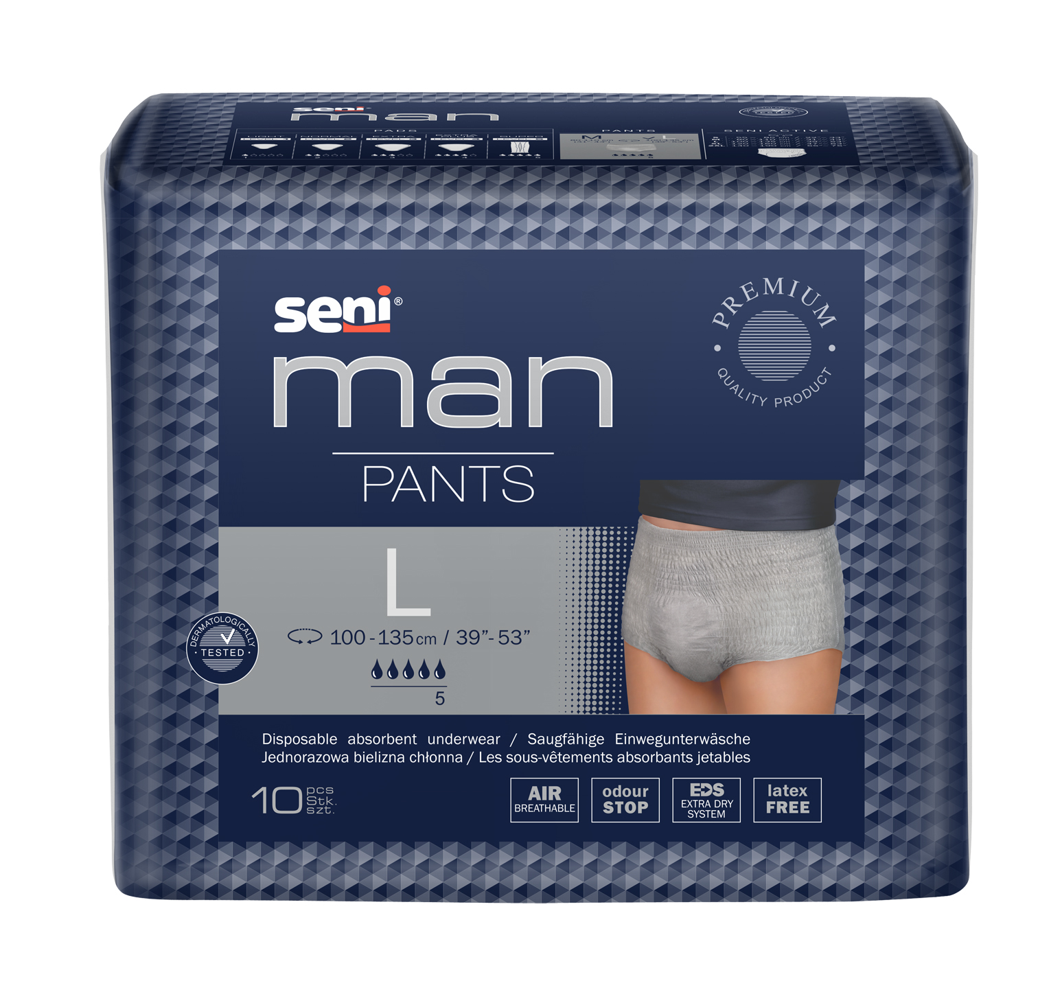 Seni Man Pants Large - 10 Pants für Männer bei leichter bis mittlerer Blasenschwäche Seni Man Pants Large - 10 Pants für Männer bei leichter bis mittlerer Blasenschwäche