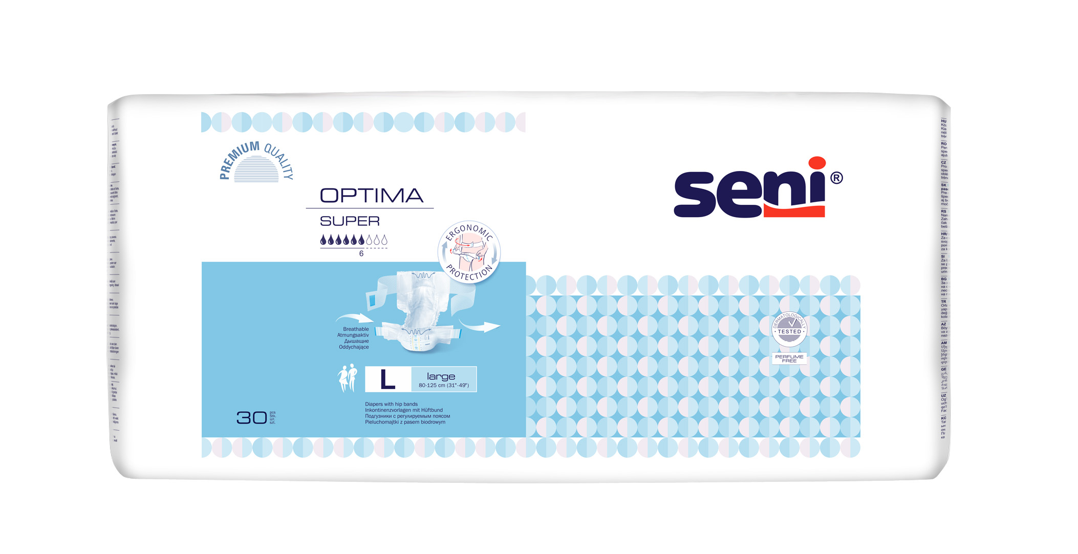 Seni Optima Super Large  - 30 Inkontinenzvorlagen mit Hüftbund für Menschen mit mittlerer bis schwerer Harn- und Stuhlinkontinenz