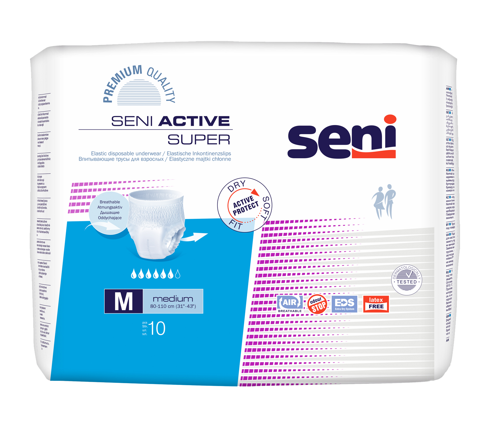 Seni Active Super Medium - 10 Pants für Männer und Frauen bei mittlerer bis schwerer Harninkontinenz Seni Active Super Medium - 10 Pants für Männer und Frauen bei mittlerer bis schwerer Harninkontinenz