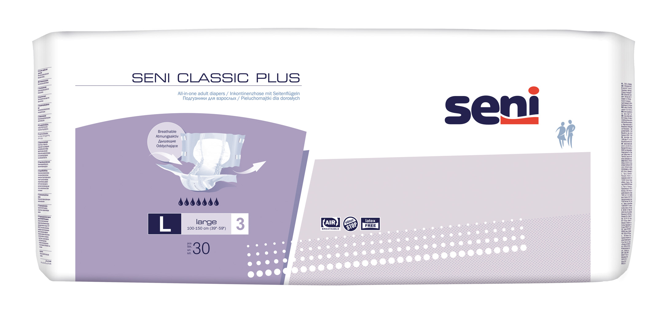 Seni Classic Plus Large - 30 Windeln bei mittlerer bis schwerer Harn- und Stuhlinkontinenz