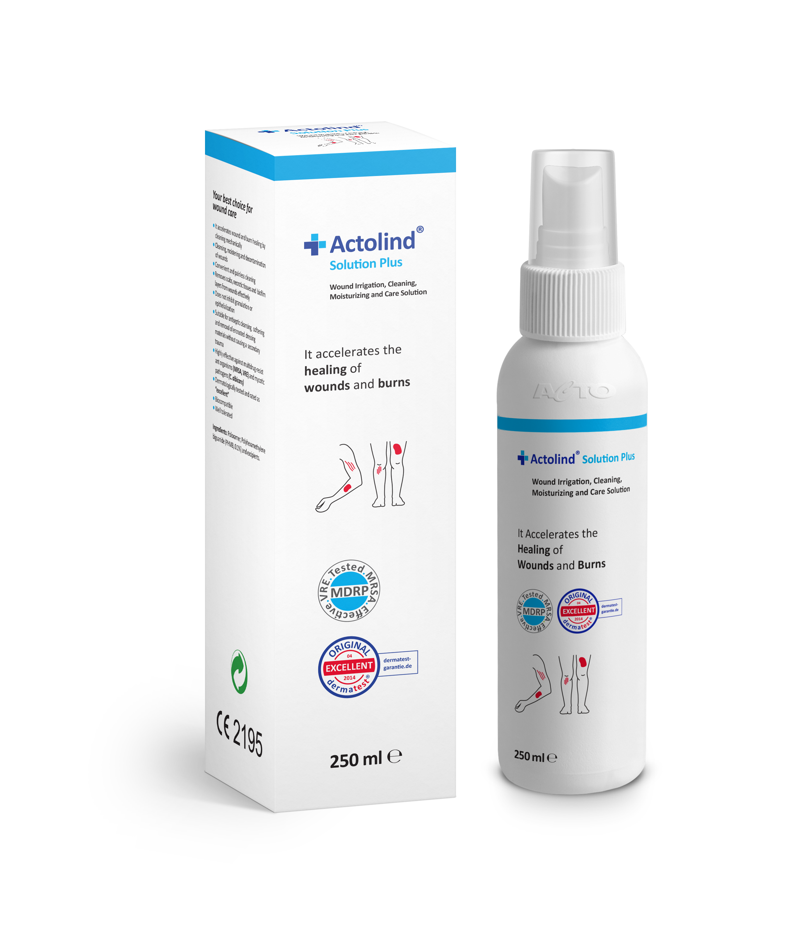 250 ml ACTOLIND® SOLUTION PLUS Lösung zur Reinigung, Spülung, Befeuchtung und Pflege der Wunde