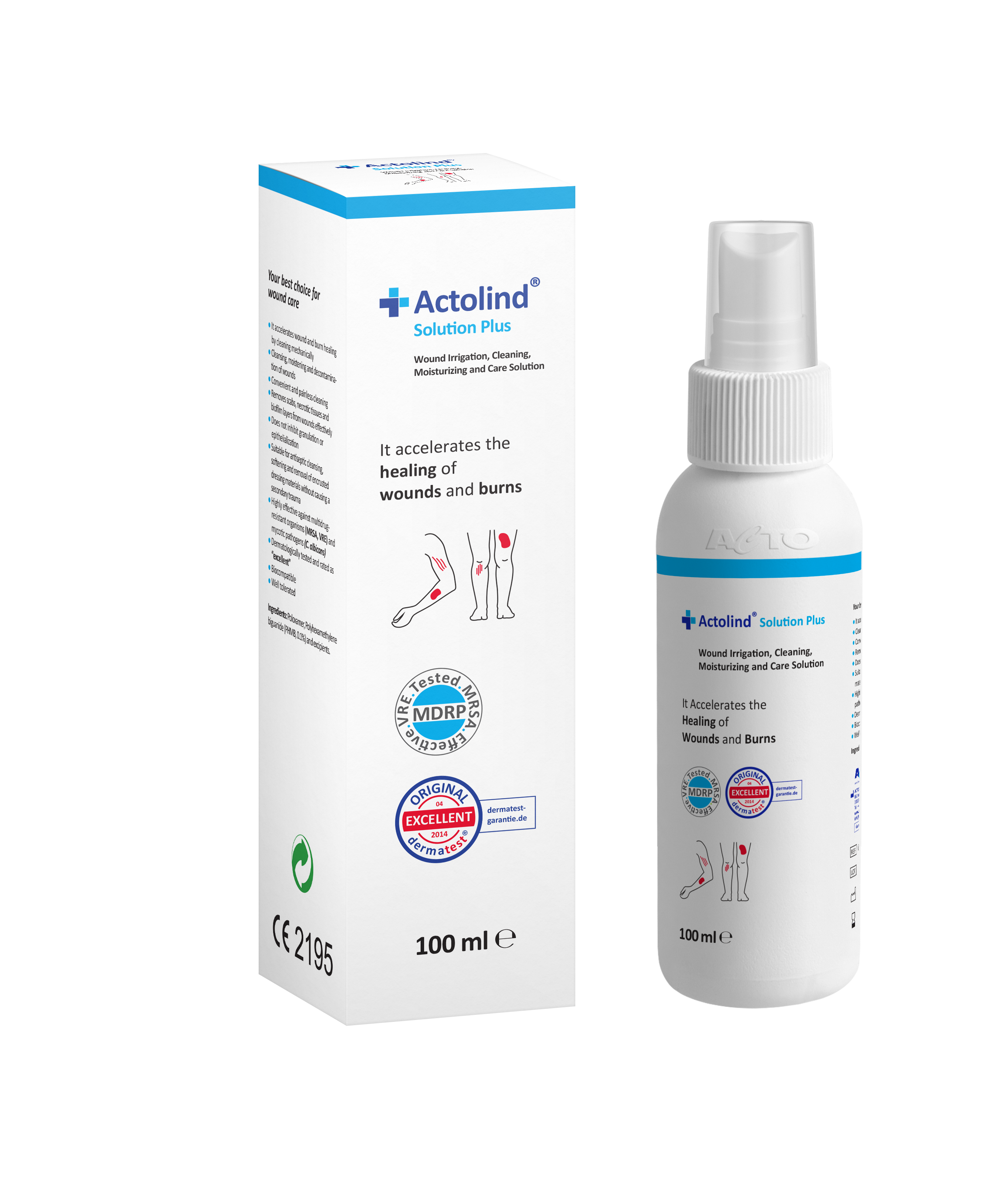 100 ml ACTOLIND® SOLUTION PLUS Lösung zur Reinigung, Spülung, Befeuchtung und Pflege der Wunde