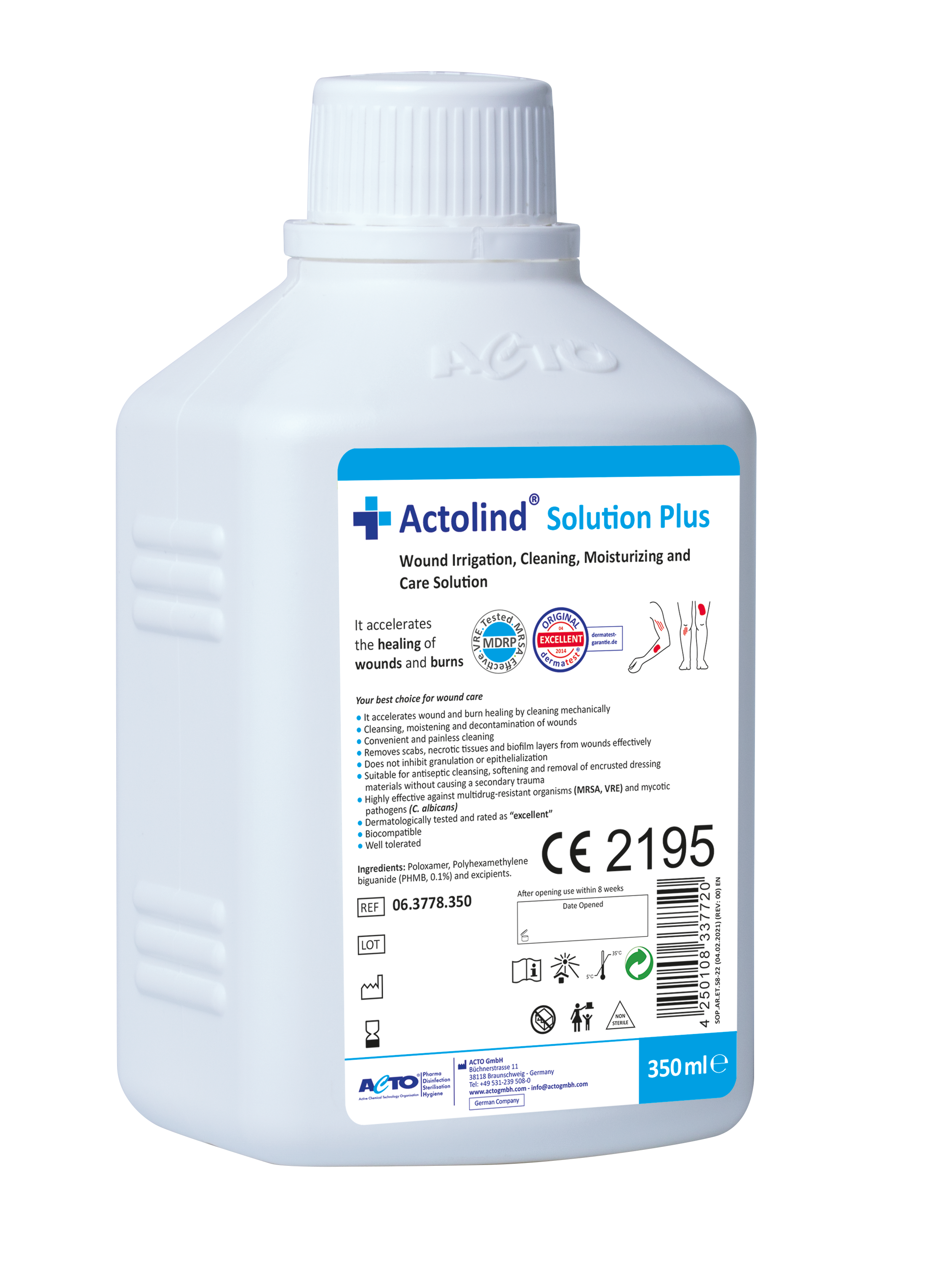 350 ml ACTOLIND® SOLUTION PLUS Lösung zur Reinigung, Spülung, Befeuchtung und Pflege der Wunde