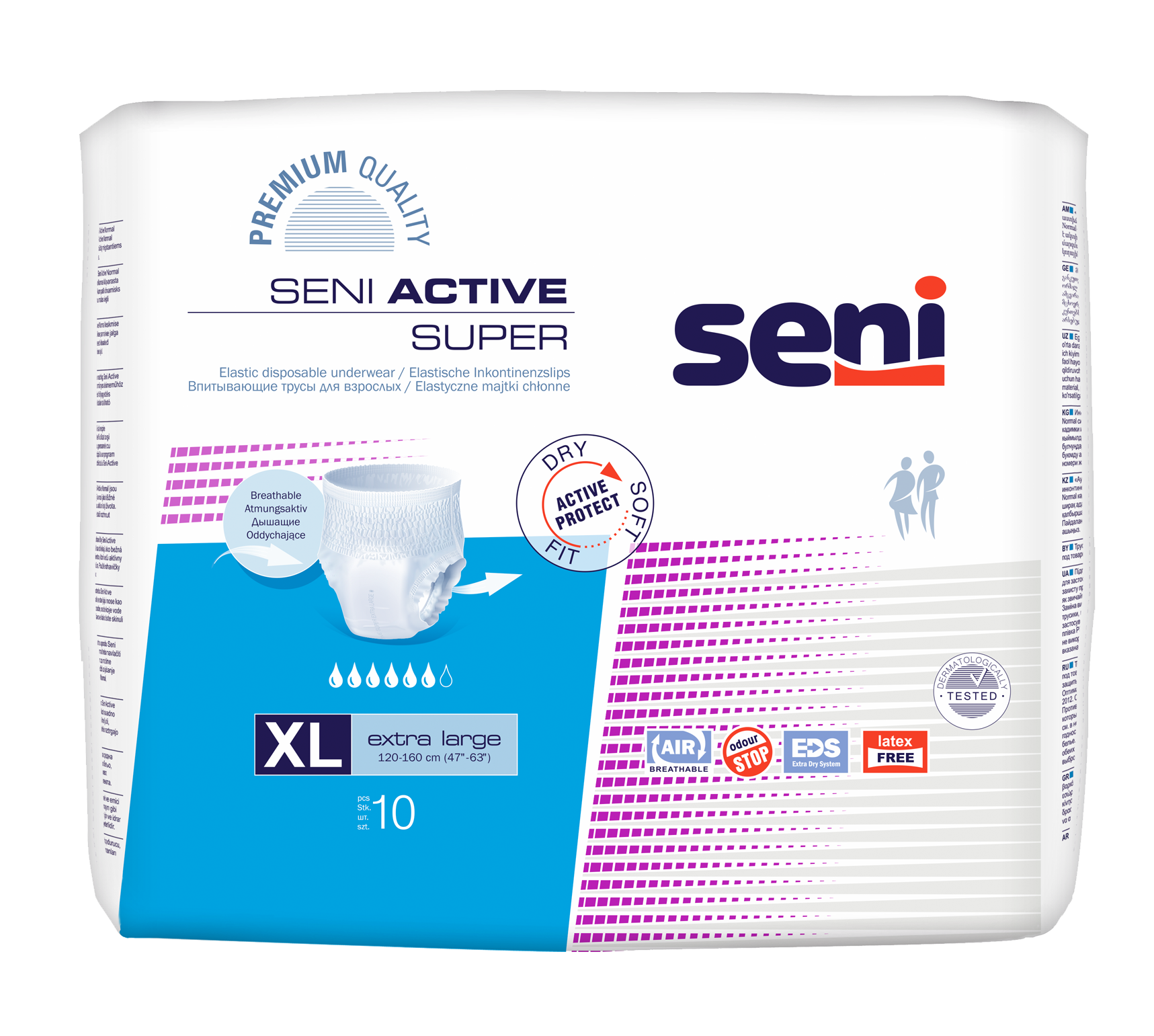 Seni Active Super Extra Large - 10 Pants für Männer und Frauen bei mittlerer bis schwerer Harninkontinenz Seni Active Super Extra Large - 10 Pants für Männer und Frauen bei mittlerer bis schwerer Harninkontinenz
