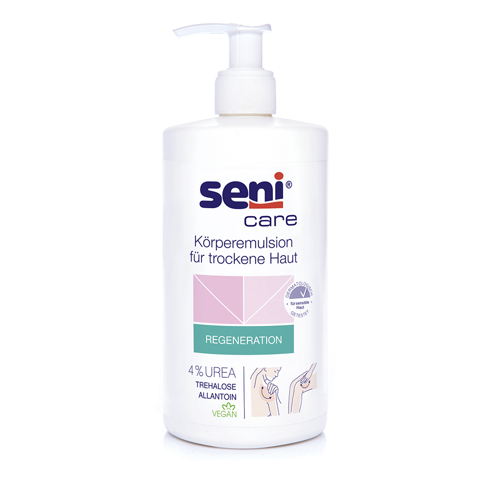 Feuchtigkeitsspendende Körperemulsion für trockene Haut mit 4% Urea a500 ml