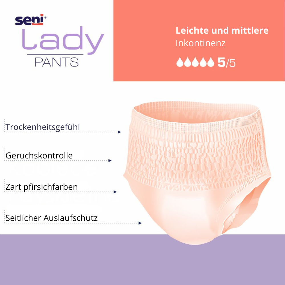 Seni Lady Pants Large - 10 Pants für Frauen mit leichter bis mittlerer Inkontinenz