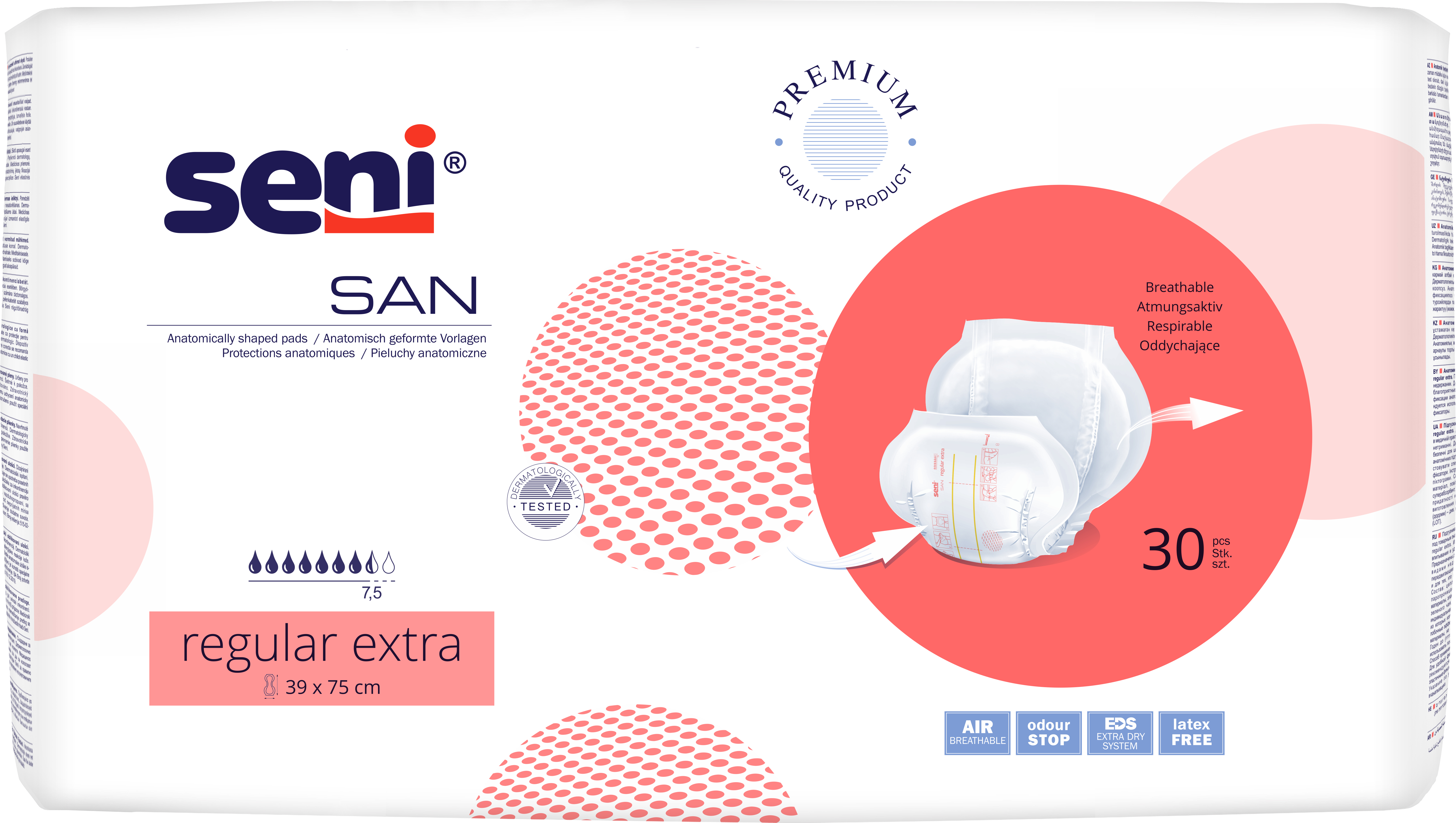 Seni San Regular Extra - 30 Inkontinenzvorlagen bei schwerer bis sehr schwerer Blasenschwäche