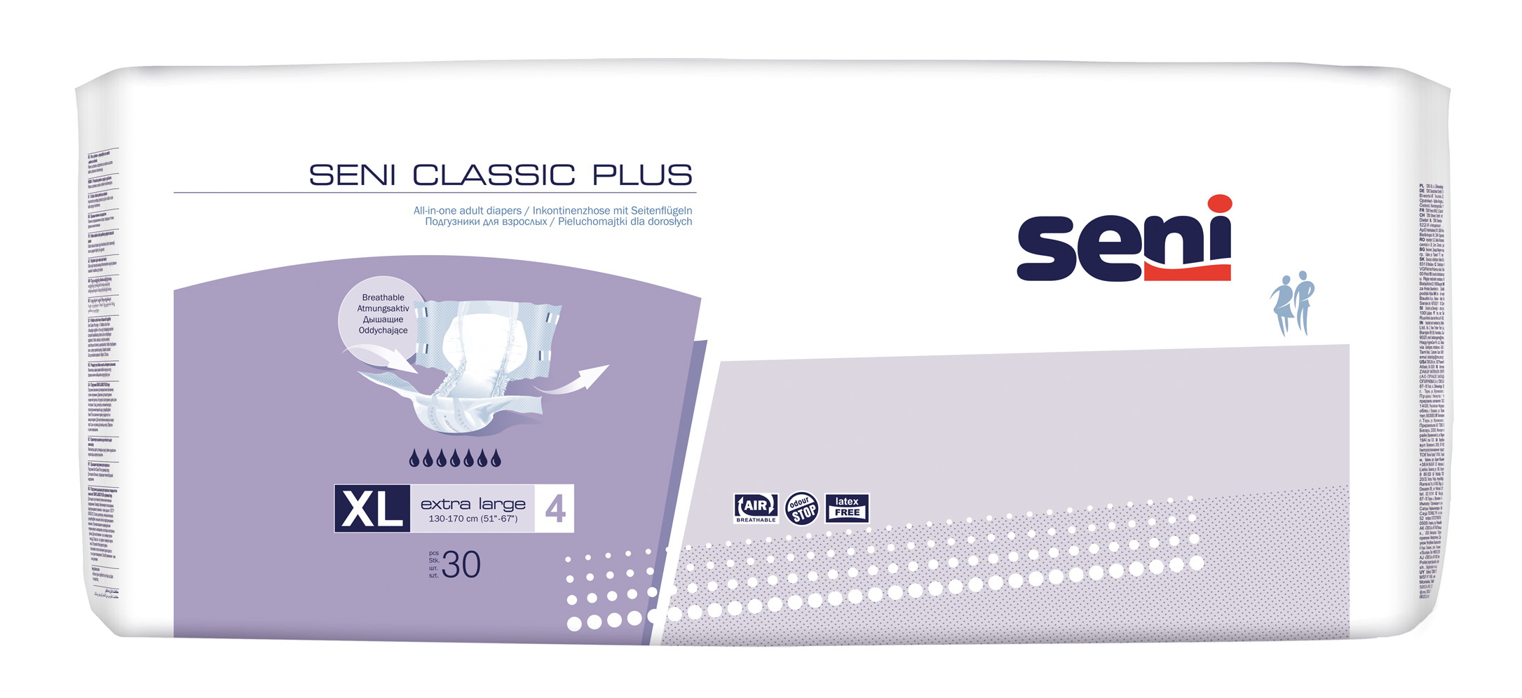 Seni Classic Plus Extra Large - 30 Windeln bei mittlerer bis schwerer Harn- und Stuhlinkontinenz
